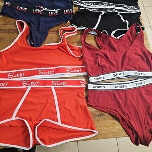 Women's Red and Black Sports Set